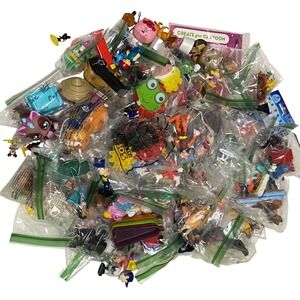 Junk Drawer Small Toy Lot 70+ Items Modern Vtg Kids Meal Cake Topper Crafts DIY